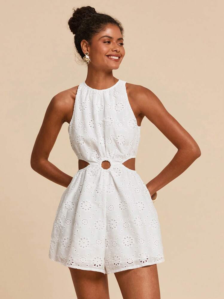Travachic Solid Color Woven Off-Shoulder Cut-Out Mini Dress For Women,Summer Outfits For Women,Beachwear,Spring And Summer,Easter,Holiday Outfits,Beach Outfits For Woman,Spring Break,Vacation Outfits Women,Concert Outfit Women,BOHO,Bohemia,Music Festival,4th Of July Outfits,Tropical Vacation Woman Clothes, Festa Junina,Vestido Festa Junina,Romantic | SHEIN