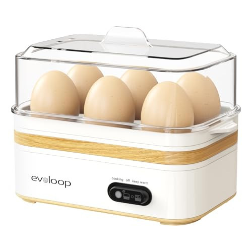 Rapid Egg Cooker Electric 6 Eggs Capacity, Soft, Medium, Hard Boiled, Poacher, Omelet Maker Egg Poacher With Auto Shut-Off, BPA Free-White | Amazon (US)