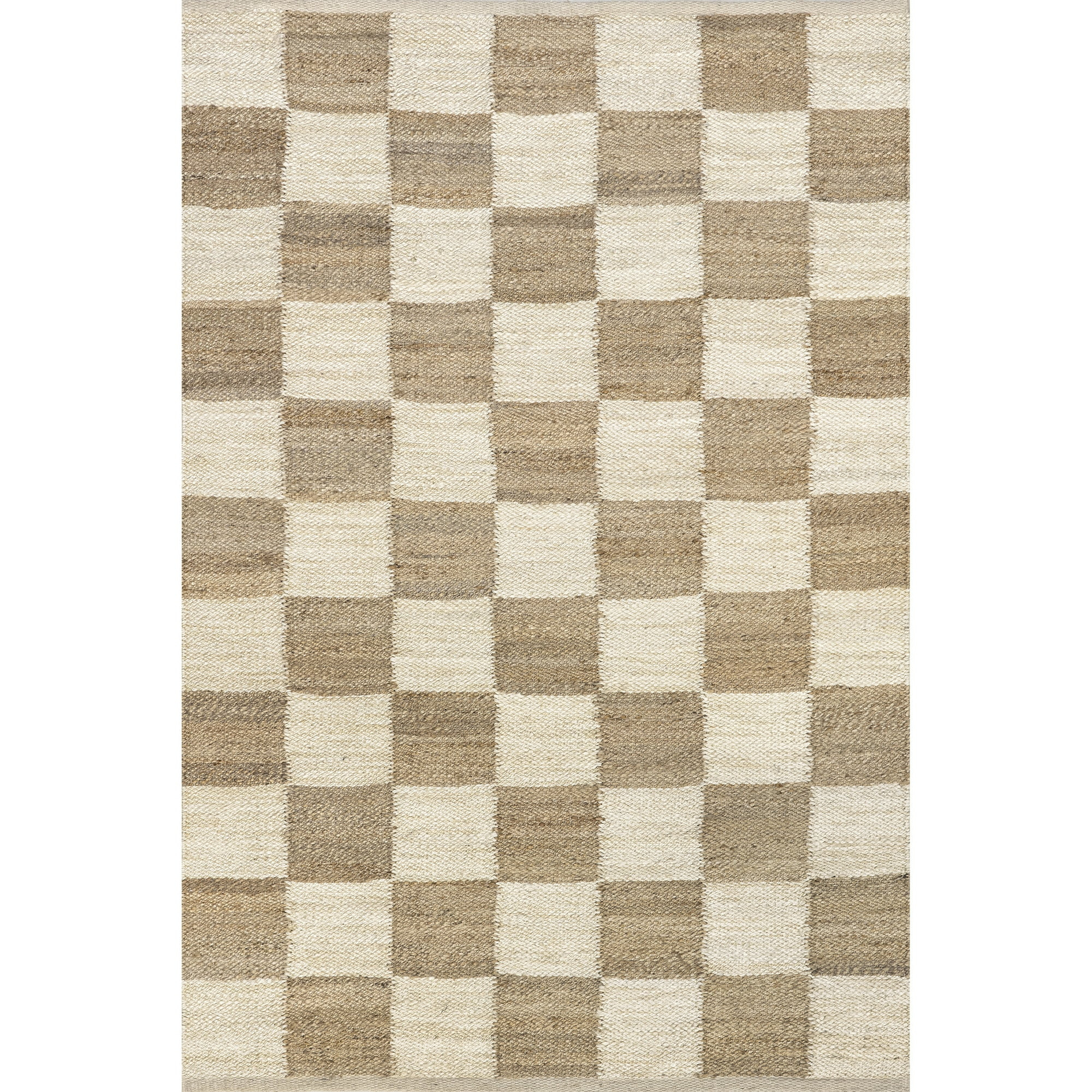 nuLOOM Christana Traditional Checkered Jute Area Rug, 5' x 8', Ivory | Walmart (US)