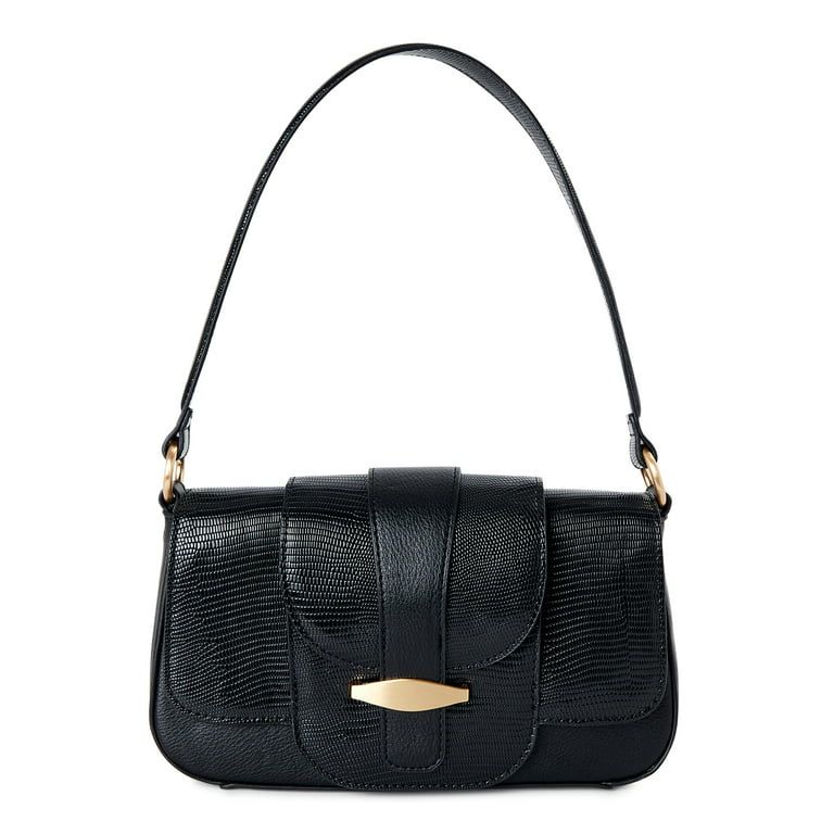 Time and Tru Women’s Shoulder Mia Handbag Black | Walmart (US)