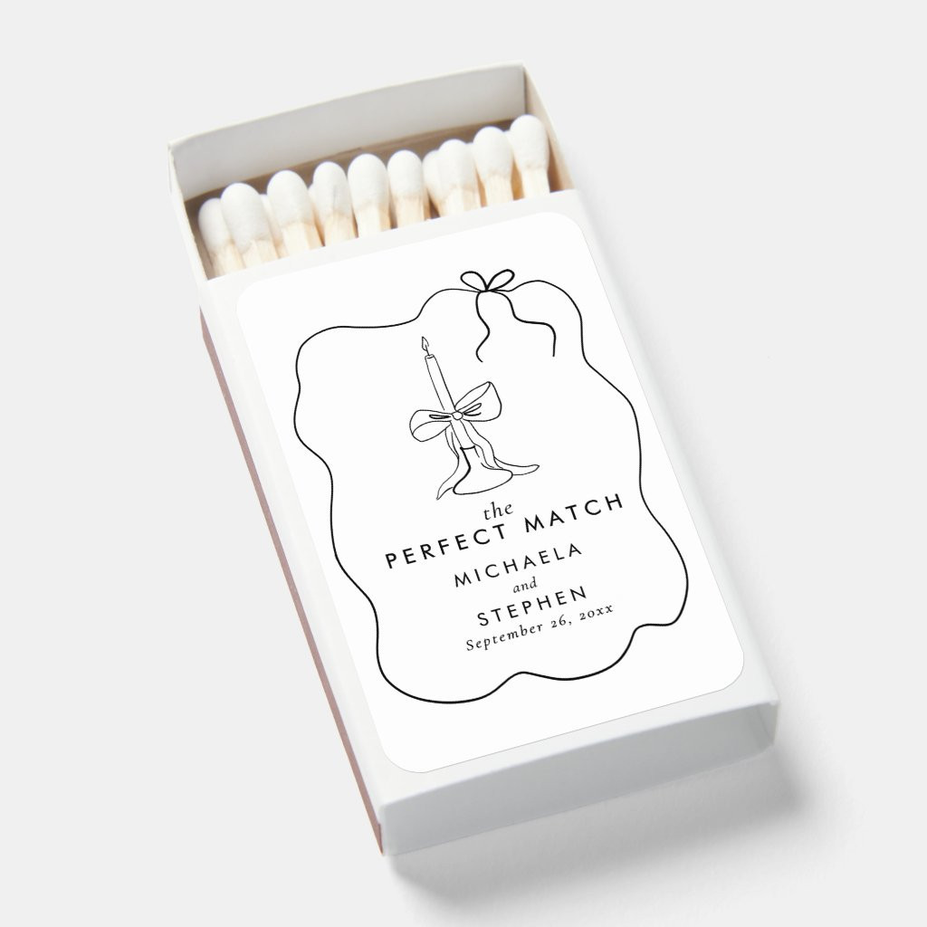 Minimalist Hand Drawn Perfect Match Wedding Favors | Zazzle