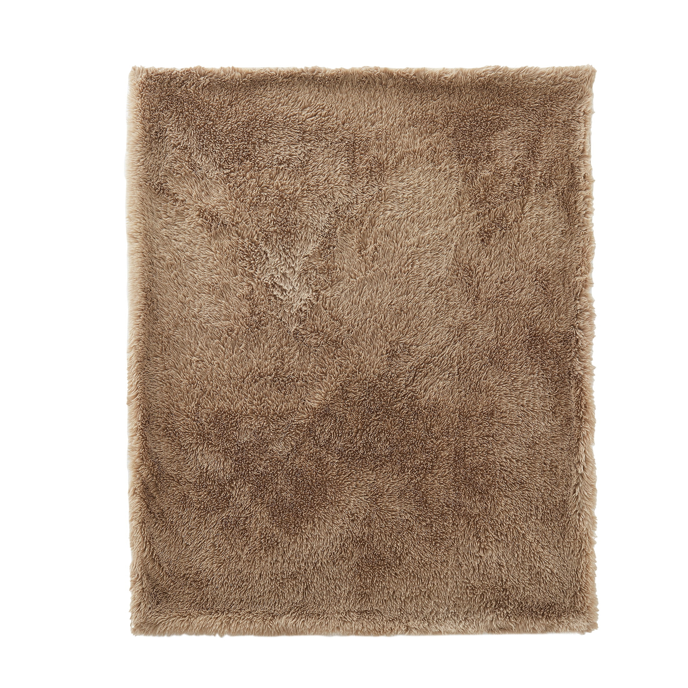 My Texas House Angel High Pile Brown Rice Faux Fur Throw, 50" x 60" - Walmart.com | Walmart (US)