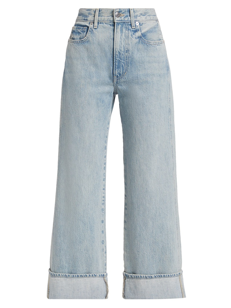 Women's Taylor Wide-Leg Cuffed Jeans - Airway Cloud - Size 30 | Saks Fifth Avenue