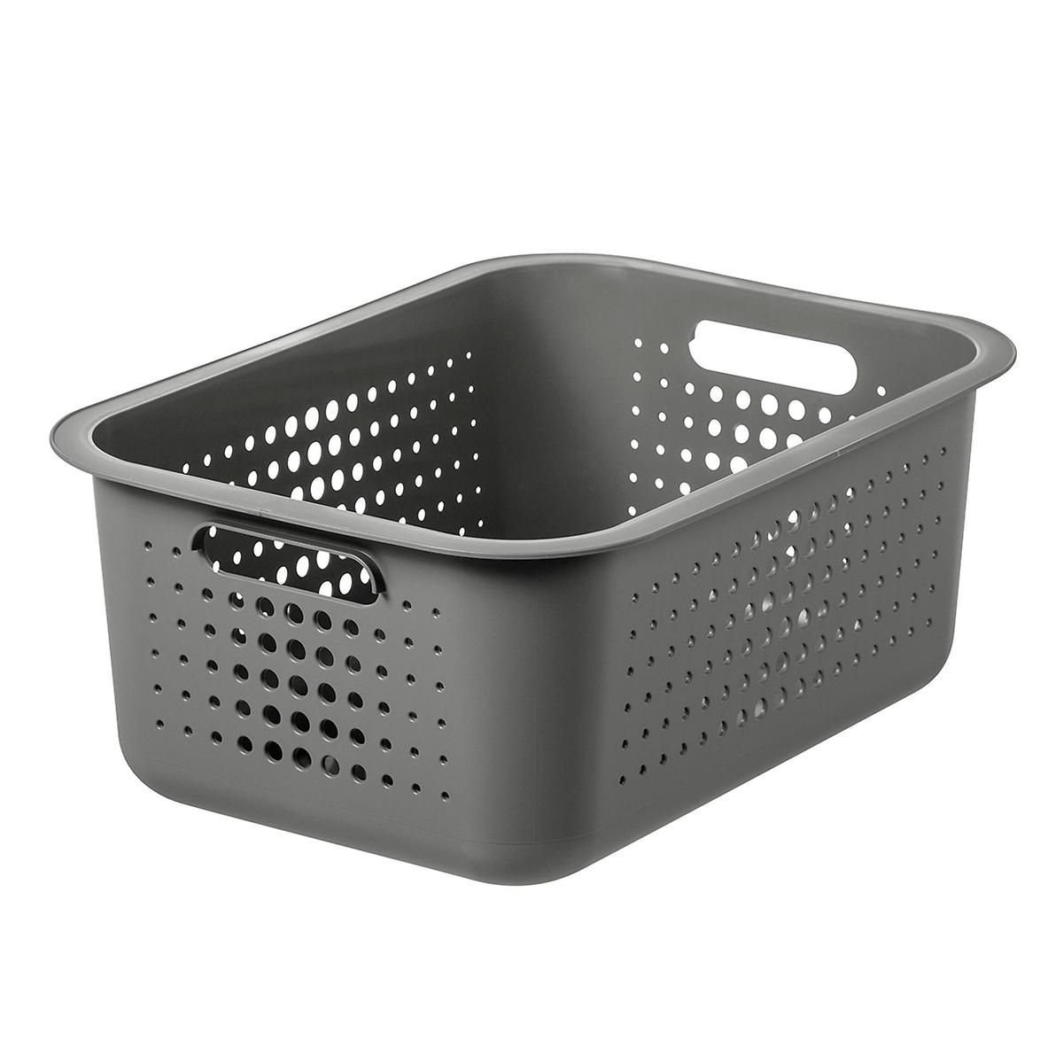 Light Grey Nordic Storage Basket & Lid Cases | The Container Store