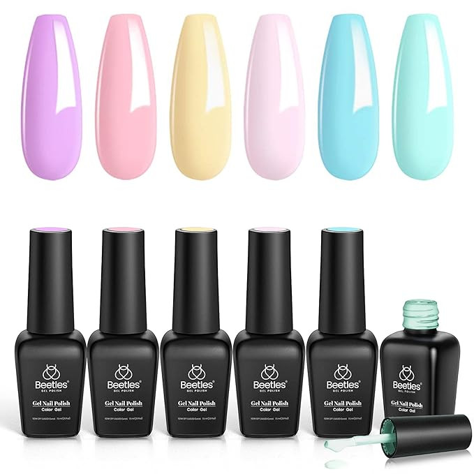 Beetles Pastel Gel Nail Polish Set - Spring Summer Gel Polish 2022 Easter Pastel Pink Yellow Blue... | Amazon (US)