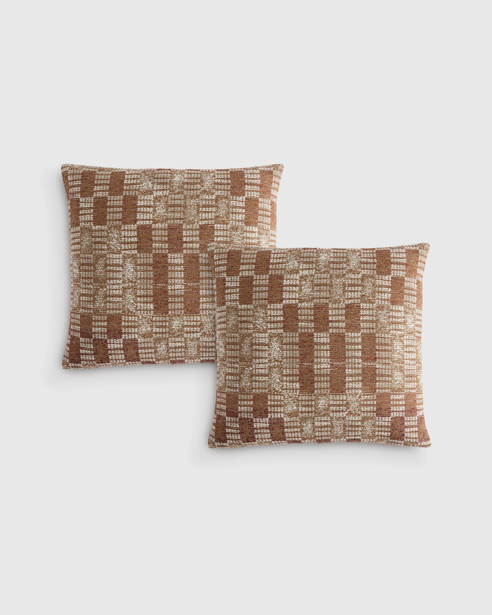 Quince | Geometric Silk Blend Pillow Cover in Desert Stripe, Size 20x20, Cotton | Quince