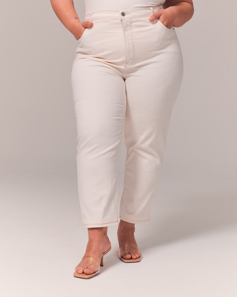 Women's Curve Love Ultra High Rise Ankle Straight Jean | Women's Bottoms | Abercrombie.com | Abercrombie & Fitch (US)