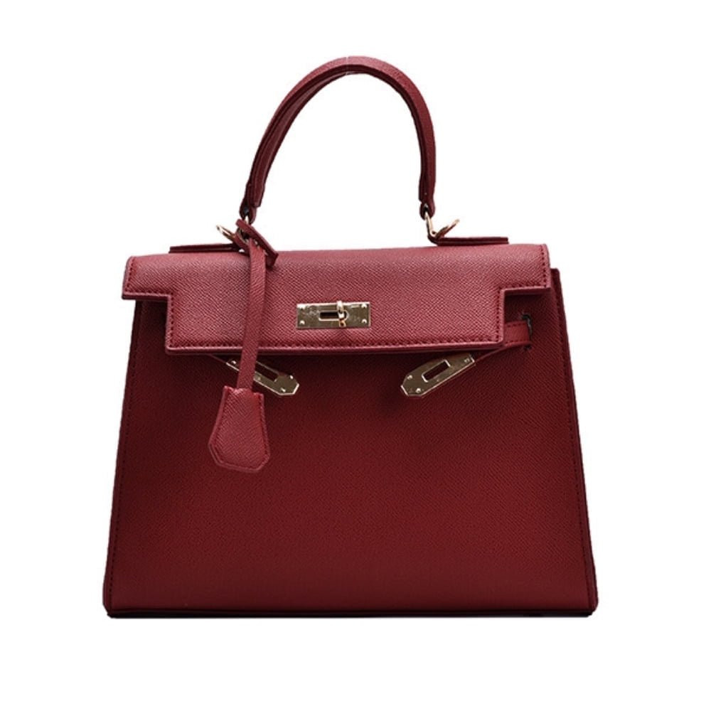 BESTSPR Women's Genuine Leather Solid Print Shoulder Strap Crossbody Handbag, Red | Walmart (US)