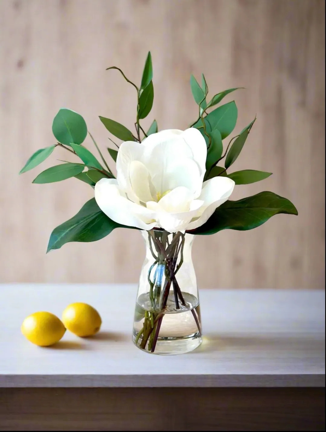 Real Touch White Magnolia Arrangement, Faux White Magnolia Arrangement, Magnolia Centerpiece, Rea... | Etsy (US)
