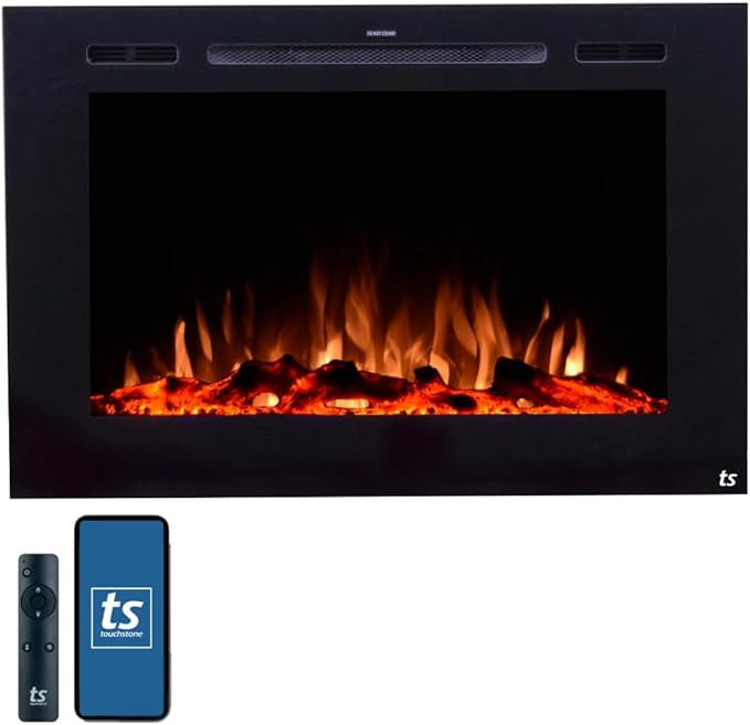 Touchstone Smart Electric Fireplace-The Forte 40 Inch Recessed Mounted-30 Realistic Ember Color/F... | Amazon (US)