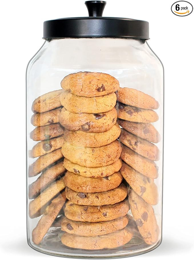 Glass Jars with Black Lids, 1 Gallon Large Glass food storage Containers, Glass Jars with Airtigh... | Amazon (US)