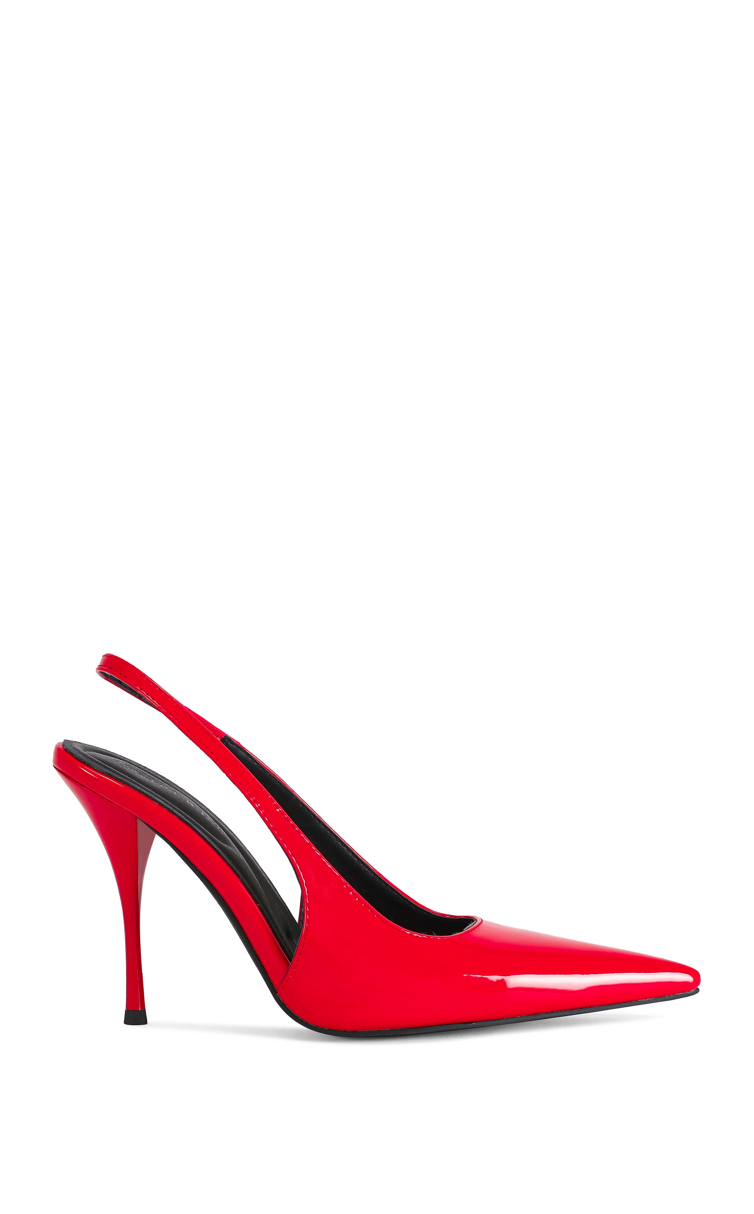 SYLVA-RED POINT TOE SLINGBACK STILETTO PUMP | Azalea Wang