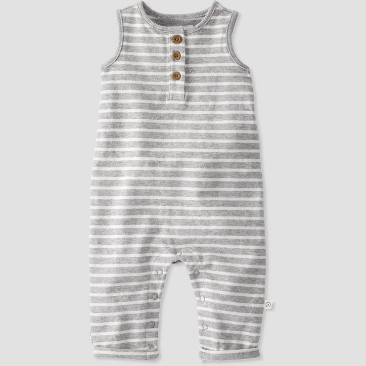 little Planet By Carter's Baby Striped Jumpsuit - Gray | Target