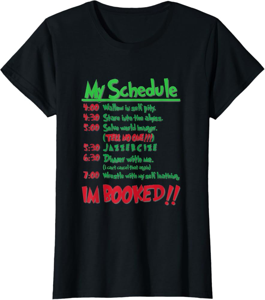My Schedule I Am Booked Christmas Funny Costume T-Shirt | Amazon (US)