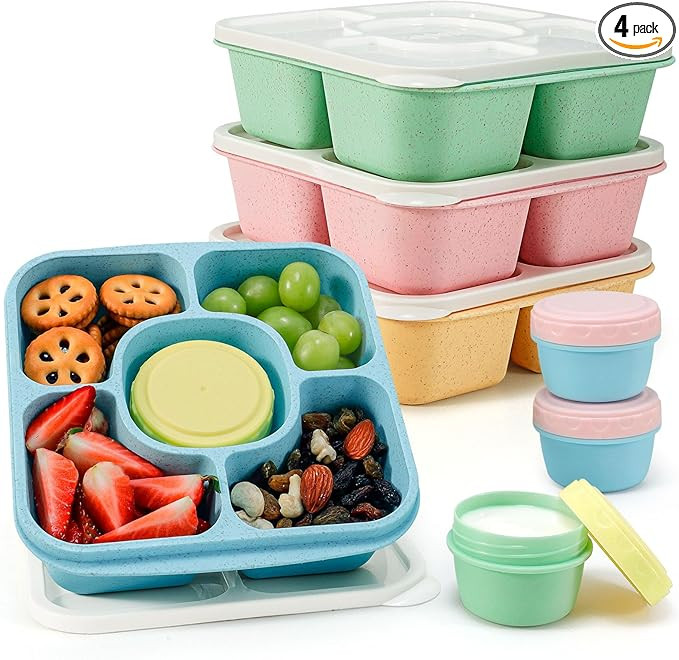 Caperci Original Lunchable Snack Containers for Kids & Adults - 5 Compartments Bento Snack Boxes ... | Amazon (US)