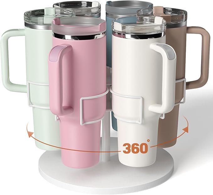 Stanley 40 oz Cup Organizer and Storage, Rotating Tumbler Holder, Water Bottle Rack for Kitchen O... | Amazon (US)