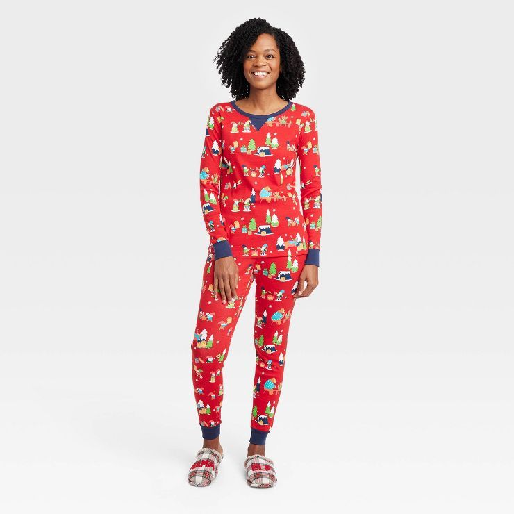 Women's Holiday Gnomes Print Matching Family Pajama Set - Wondershop™ Red | Target