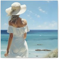 Beach Woman Print Wall Art Cape Cod Summer Seashore Nantucket Ocean Breezy | Etsy (US)