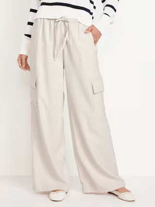 Extra High-Waisted Drapey Cargo Super Wide-Leg Pants | Old Navy (US)