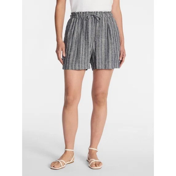 Time and Tru Women's Linen Blend Shorts, Sizes XS-XXXL | Walmart (US)