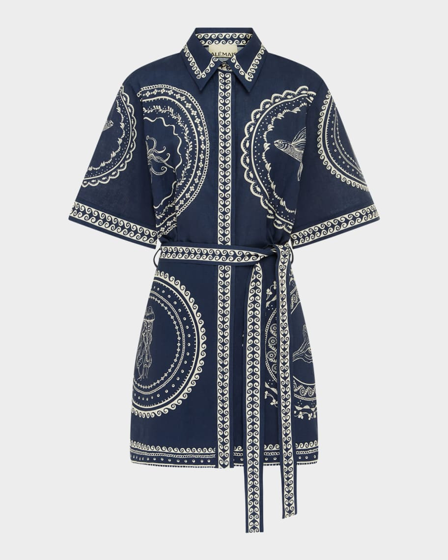 ALEMAIS Oceane Mini Shirtdress | Neiman Marcus