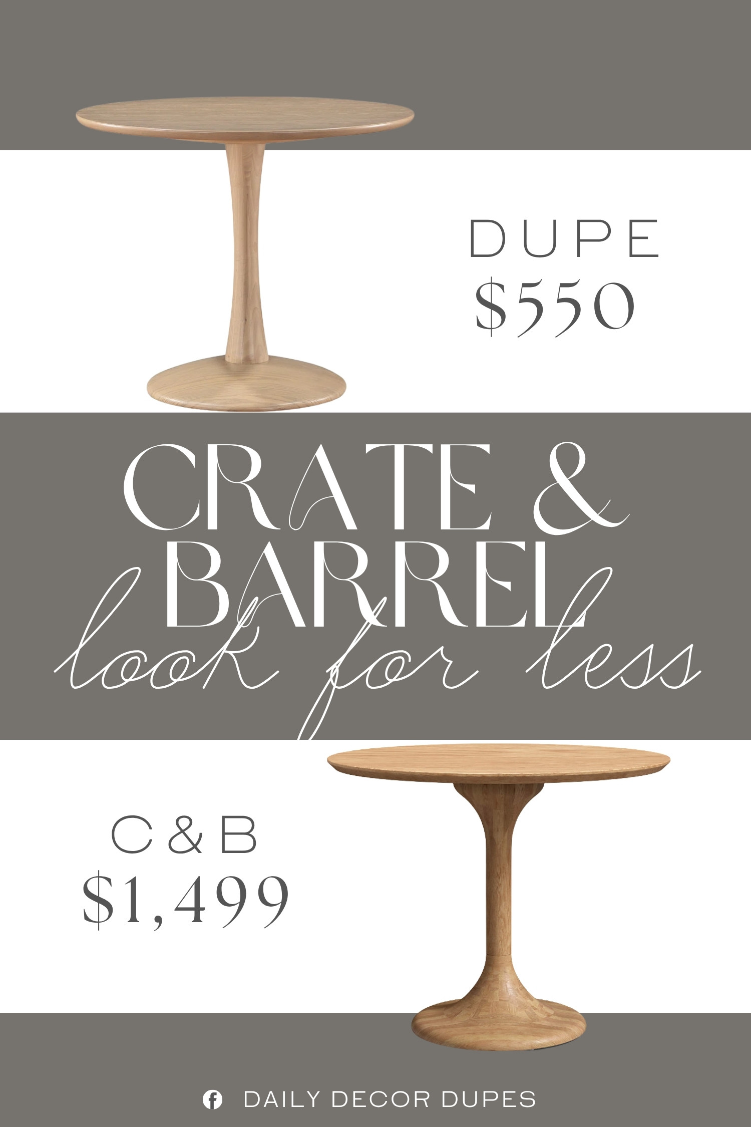 The warm wood tones of a round bistro dining table bring such an inviting feel to the dining space. This Crate & Barrel-inspired look pairs beautifully with modern, organic, and cozy dining room styles without overwhelming the room. A round dining table is also a smart choice for creating a more intimate setup, especially in smaller spaces. If you love natural wood furniture and timeless dining room decor, this look is worth adding to your inspiration list. Save this idea for your next dining room refresh!

Home more affordable option find similar look for less budget friendly affordable cheap cheaper beautiful pretty. Clearance sale coupon code discount code promo code luxury Inspo inspiration inspired by idea ideas Love like these? I share multiple every day in my FB group.
#CrateandBarrelInspired #RoundDiningTable #WoodDiningTable #DiningRoomIdeas #HomeDecorIdeas #ModernHomeDecor #OrganicModern #SmallSpaceDecor #DiningTable 

 #LTKHome