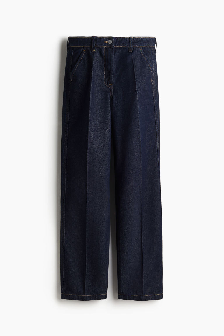 H & M - Straight High Jeans - Blue | H&M (UK, MY, IN, SG, PH, TW, HK)