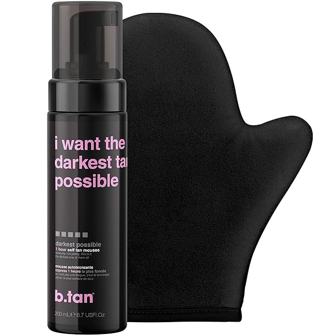 b.tan Darkest Self Tanner Kit | Get The Darkest Tan Possible Bundle - Darkest Self Tanning Mousse... | Amazon (US)