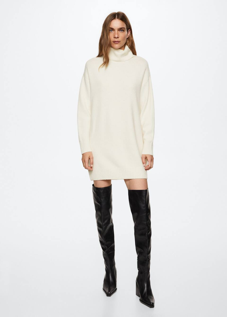 Turtle neck dress -  Women | Mango USA | MANGO (US)