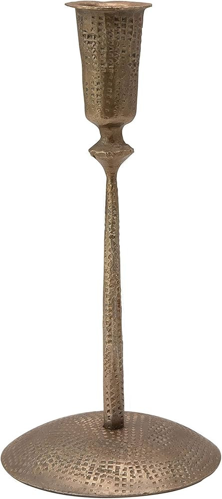 Creative Co-Op Hand-Forged Hammered Metal Taper, Antique Brass Finish Candle Holder | Amazon (US)