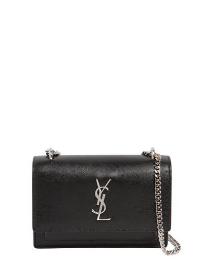 SAINT LAURENT - SMALL SUNSET MONOGRAM SMOOTH LEATHER BAG - SHOULDER BAGS - BLACK - LUISAVIAROMA | Luisaviaroma