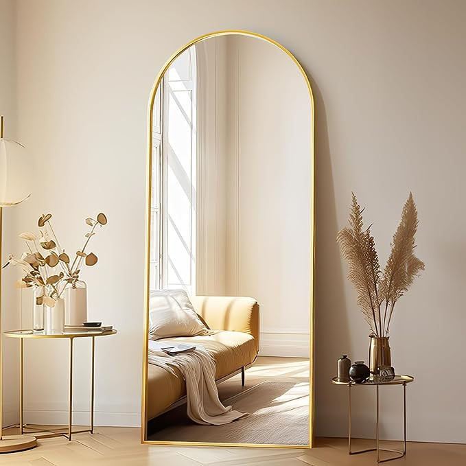 ZMYCZ Arched Floor Mirror, 65"x22" Full Length Mirror, Standing Mirror Hanging or Leaning, Body M... | Amazon (US)