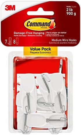 Command Medium Wire Toggle Hook Value Pack, White, 7-Hooks, 8-Strips, Organize Damage-Free | Amazon (US)