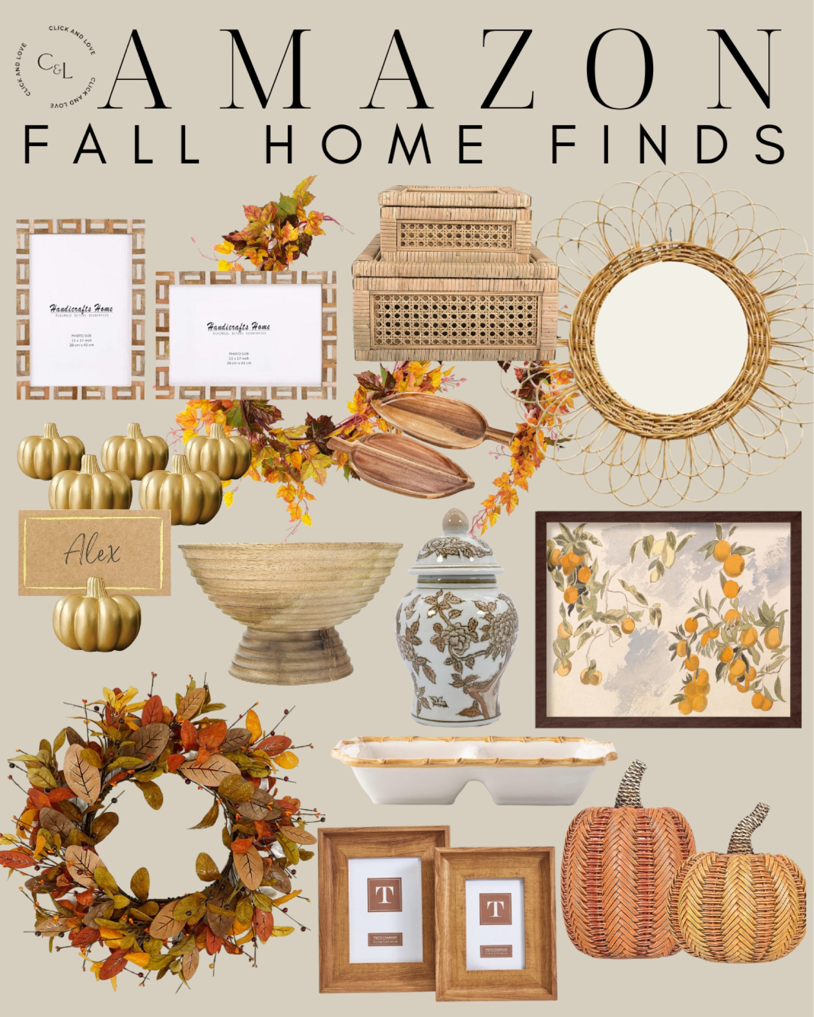 Amazon fall decor for your home  🍂 Warm tones and a touch of wood will make your house so homey for the season!

pumpkins, candle, faux plant, table cloth, framed art, wreath, fall wreath, picture frame, wooden frame, picture frames, garland, tablescape, dining room, ginger jar, mirror, serving pieces, gold accessories, entryway, living room, Fall decor, seasonal decor, Fall, budget friendly home decor, interior design, style tip, fall favorites, fall finds, Amazon, Amazon home, Amazon must haves, Amazon finds, amazon favorites, Amazon home decor, Amazon furniture, affordable home finds, budget friendly home decor, pheasant find, decorative bowl #amazon #amazonhome

#LTKFindsUnder50 #LTKSeasonal #LTKHome