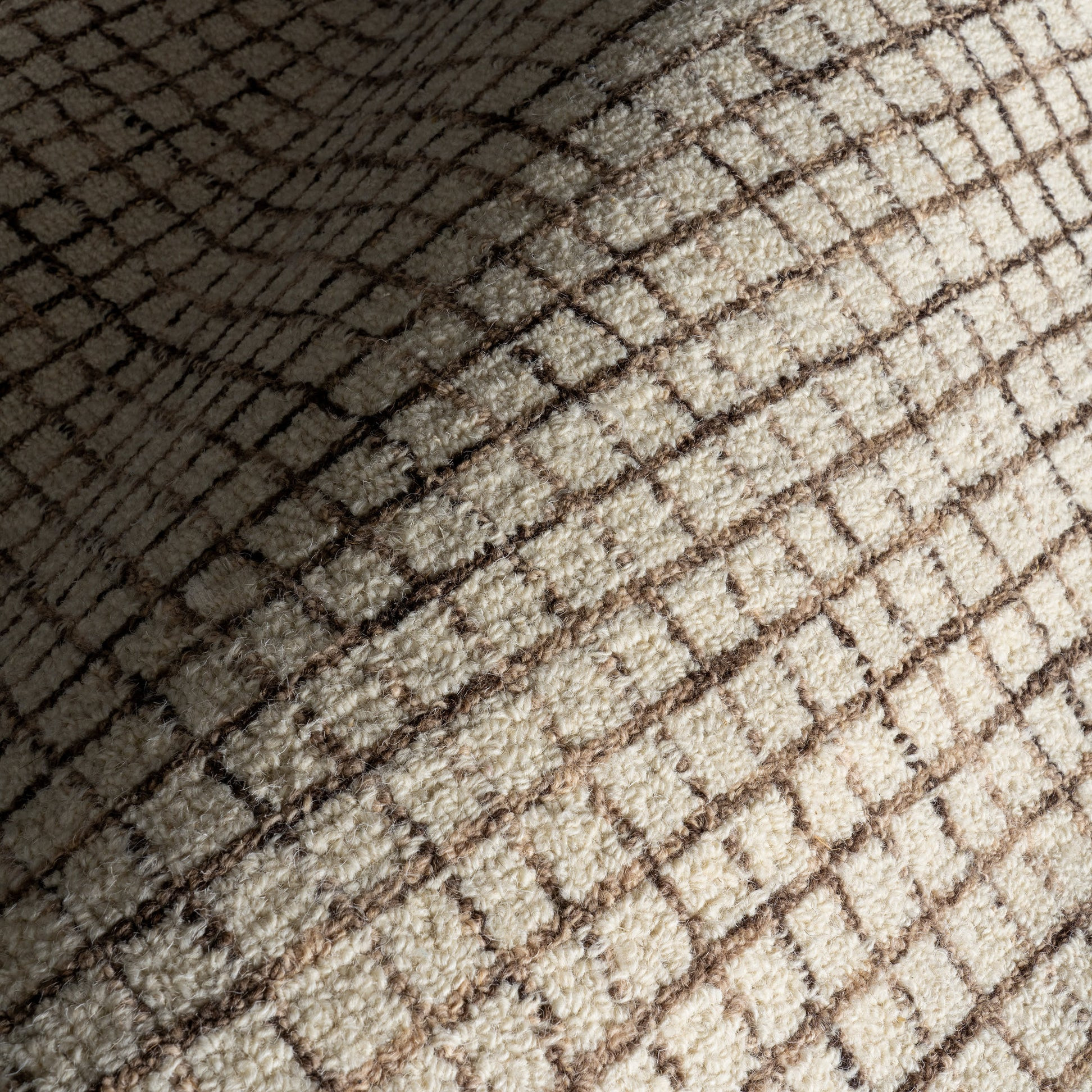 Melrose Checked Rug | Brown | Rugs USA