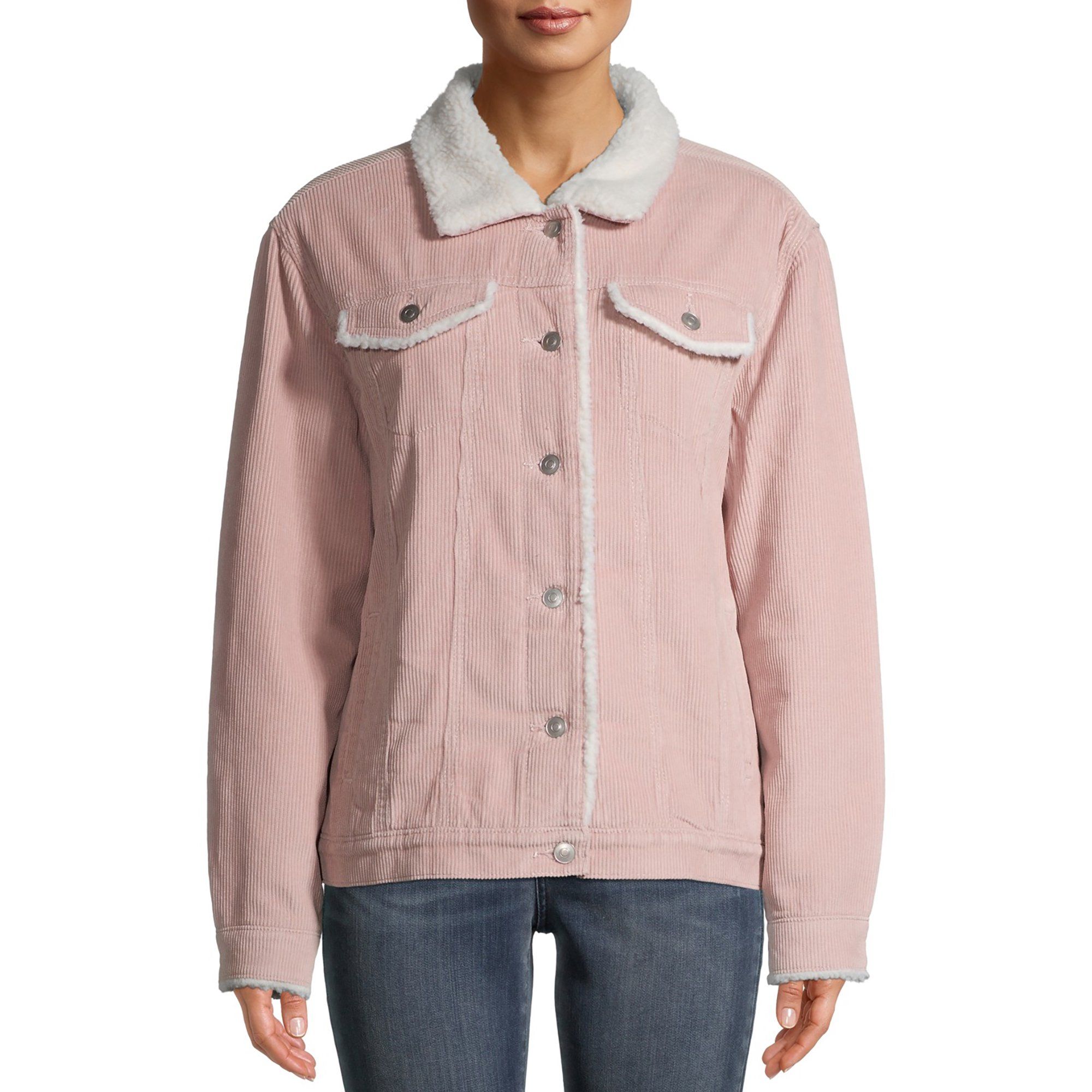 Time And Tru Women's Sherpa Lined Corduroy Jacket | Walmart (US)