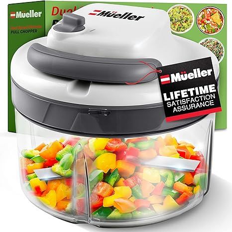 Mueller Strongest-and-Heaviest Duty Dual Speed Pull Chopper Vegetable Cutter for Nuts, Garlic and... | Amazon (US)