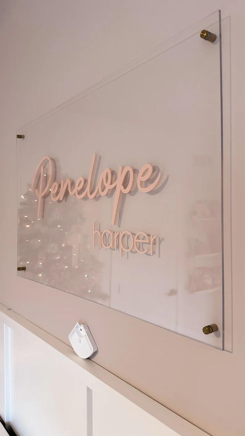 Nursery Name Sign Clear Name Sign Logo Sign Business - Etsy | Etsy (US)