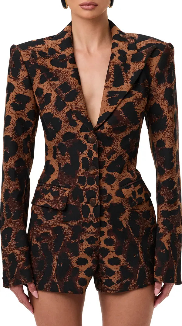 Long Sleeve Ponte Blazer Romper | Nordstrom