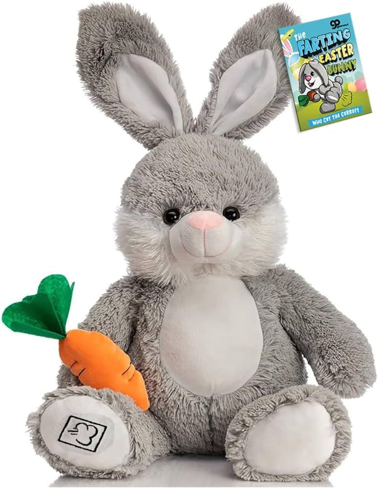 Farting Bunny Rabbit Stuffed Animal Toy - Funny Easter Gifts for Kids Teens Adults Easter Basket ... | Amazon (US)