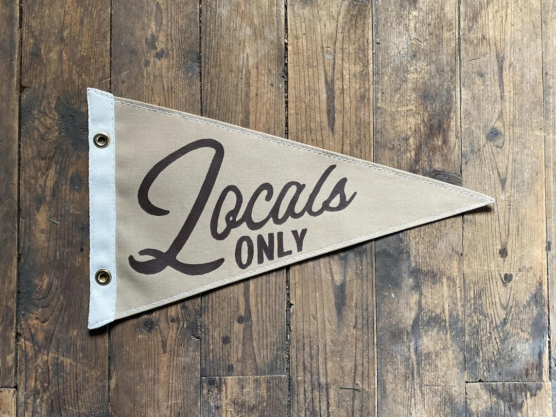 Locals Only Surf-inspired Canvas Pennant - Etsy | Etsy (US)