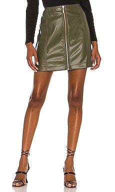 MINKPINK Zahlee Pu Mini Skirt in Khaki from Revolve.com | Revolve Clothing (Global)