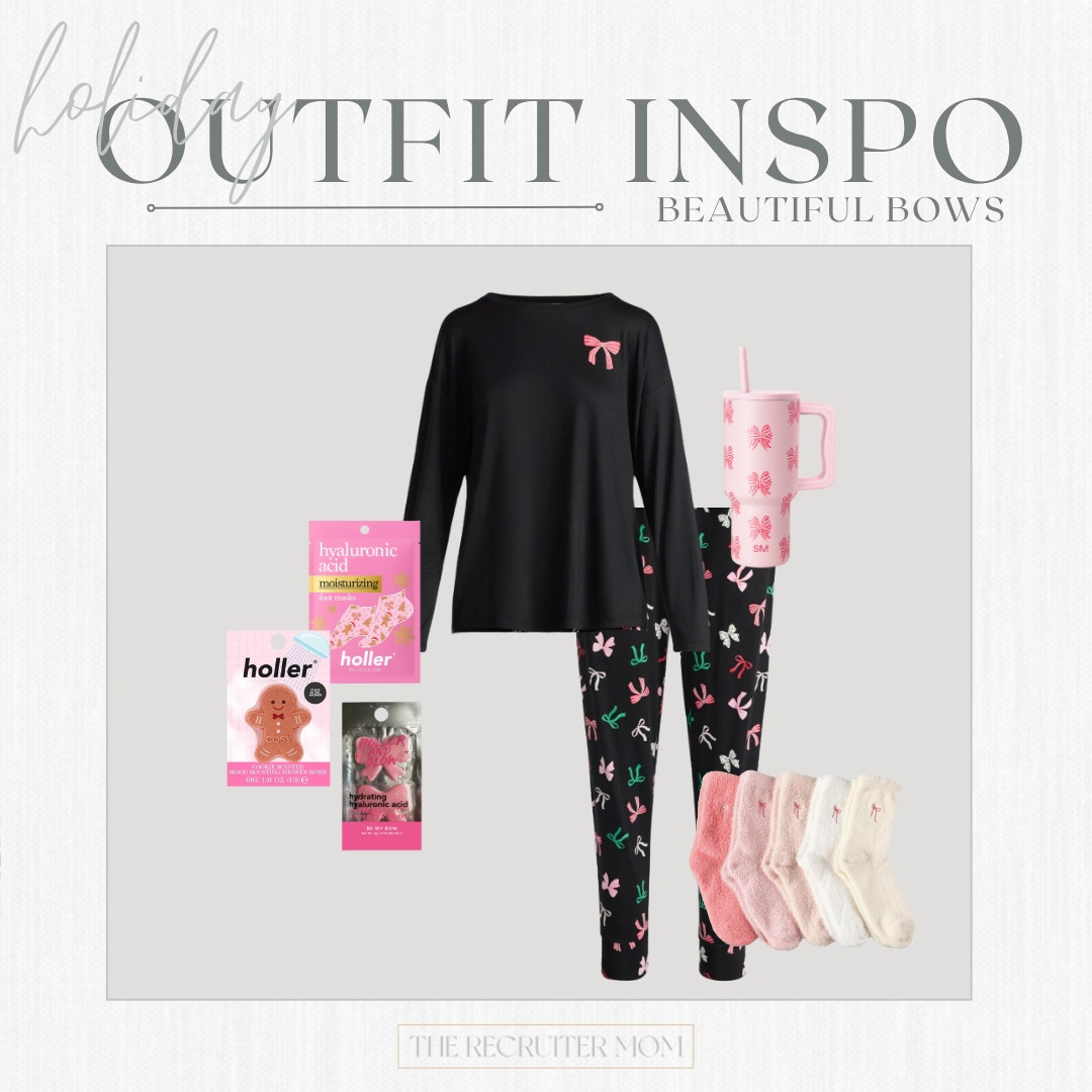 Holiday Bow Loungewear Pajama Set