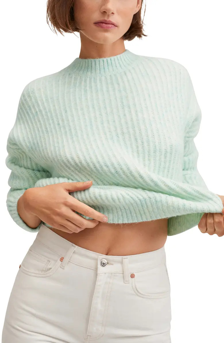 MANGO Ribbed Mock Neck Sweater | Nordstrom | Nordstrom