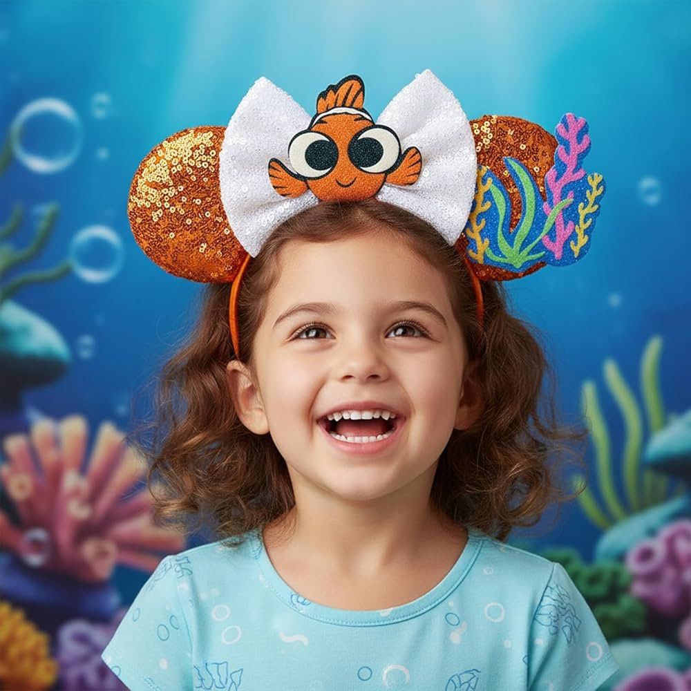 Mouse Ear Headband, Sparkle Mouse Ears for Women Girls Adult, Sequin Bow Ears for Party Trip Cosp... | Amazon (US)