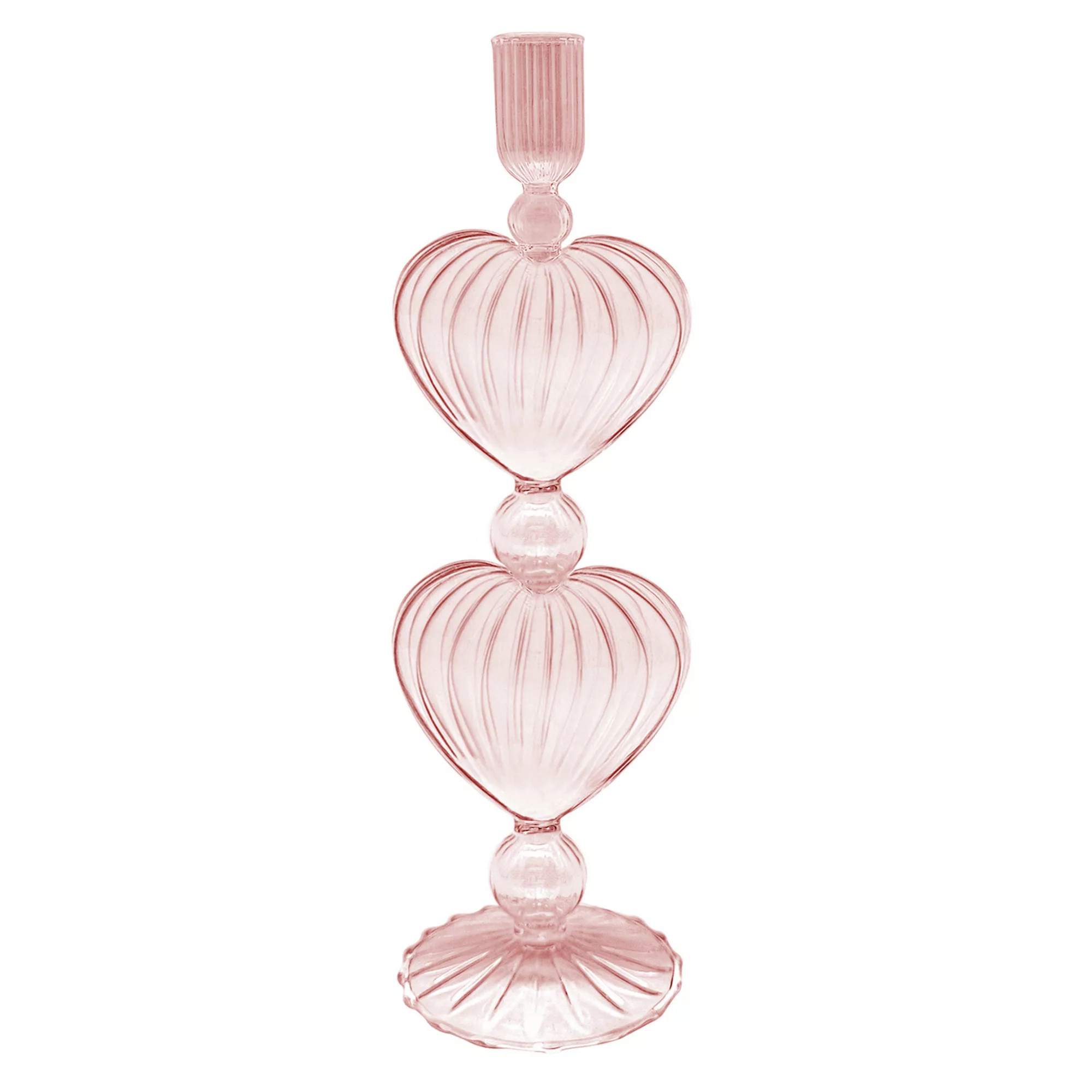 Celebrate Together™ Valentine's Day Pink Blown Glass Hearts Taper Candle Holder | Kohl's