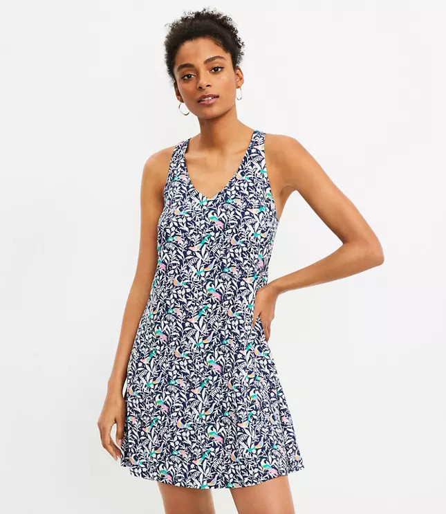 Criss Cross Back Swing Dress | LOFT