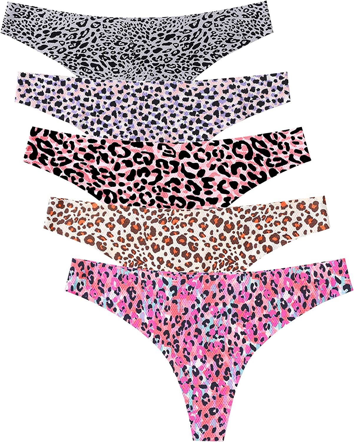 voenxe Seamless Thongs for Women No Show Thong Underwear Women 5-10 Pack | Amazon (US)