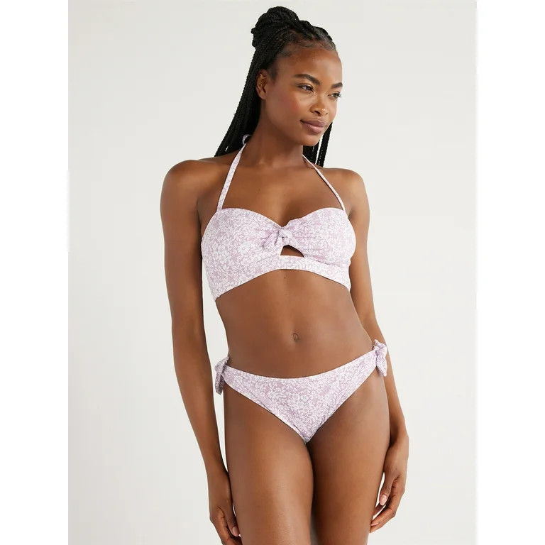 Time and Tru Women's and Women's Plus Ditsy Bandeau Swim Top, Sizes S-XL | Walmart (US)