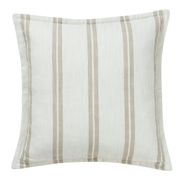 My Texas House Sienna Cotton Yarn Dyed Decorative Pillow, 22"X22", Coconut Milk | Walmart (US)